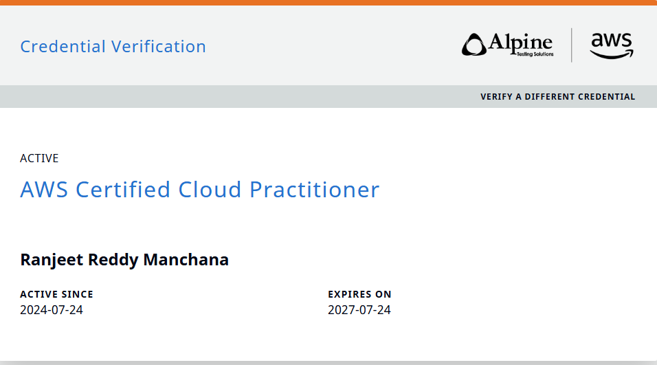 AWS Certified Cloud Practitioner certificate